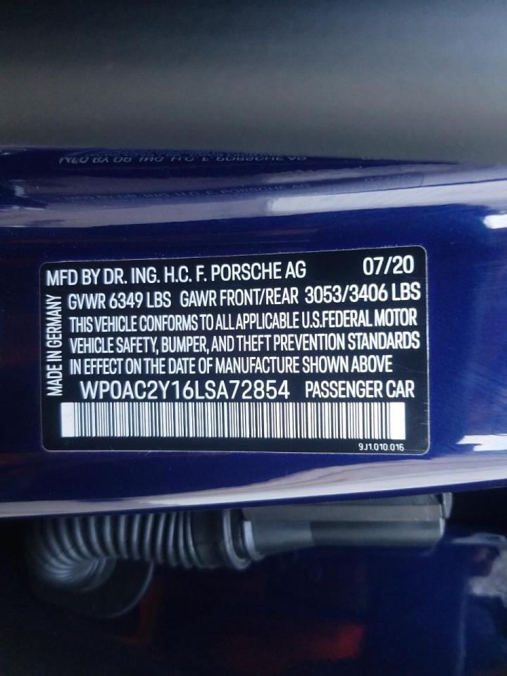 2020 PORSCHE TAYCAN TUR - WP0AC2Y16LSA72854