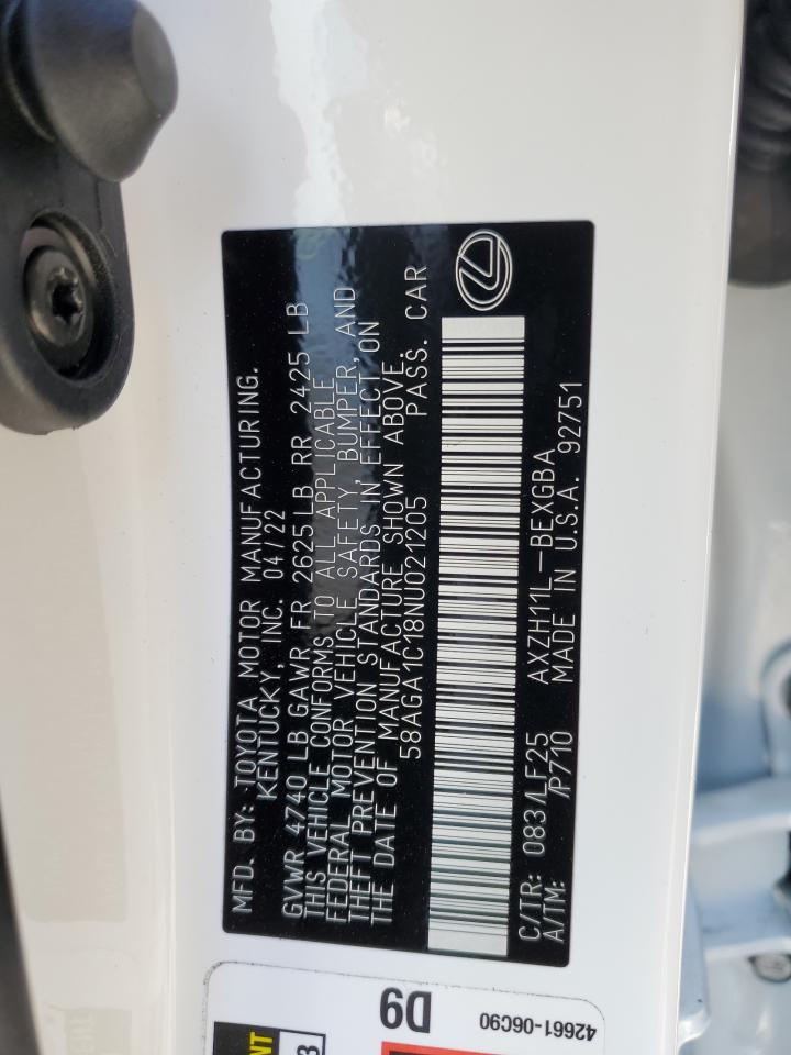 2022 LEXUS ES 300H BA - 58AGA1C18NU021205