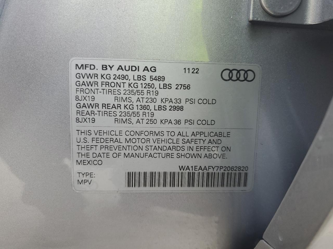 2023 AUDI Q5 PREMIUM - WA1EAAFY7P2062820