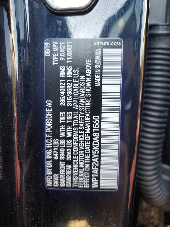 2019 PORSCHE CAYENNE TU - WP1AF2AY5KDA81560