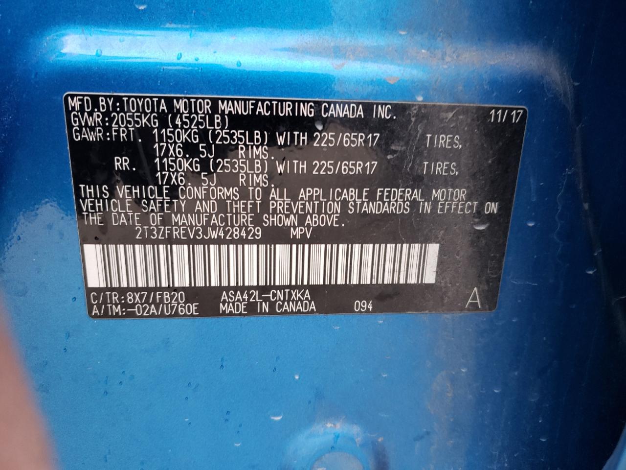 2018 TOYOTA RAV4 LE - 2T3ZFREV3JW428429