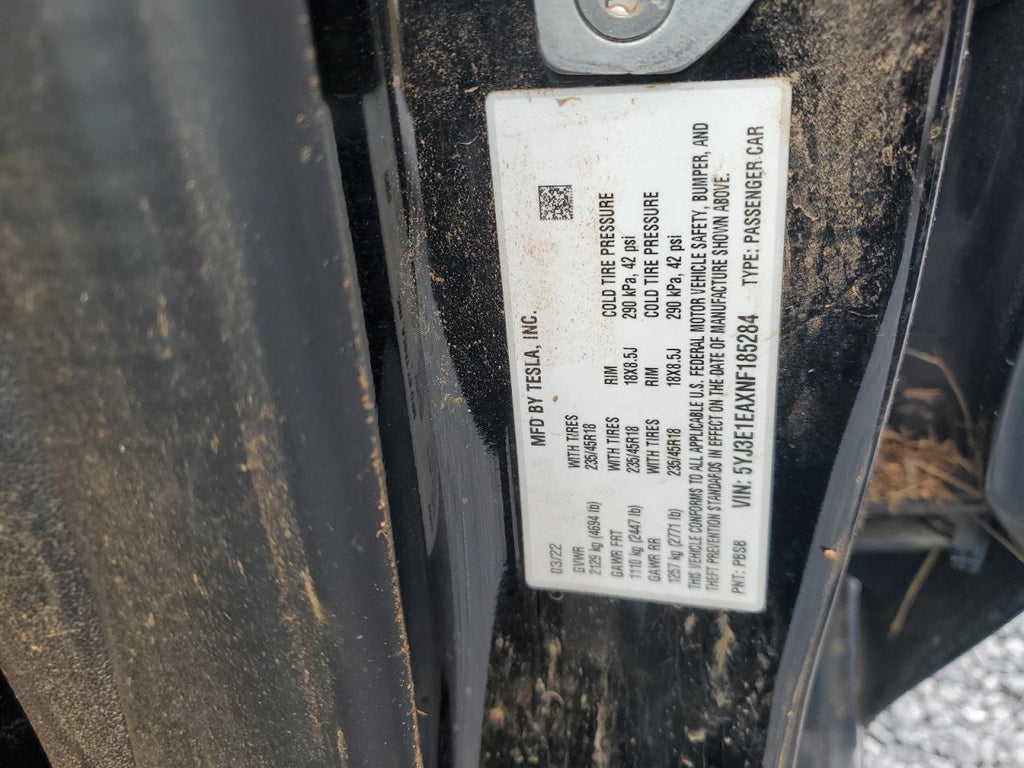 2022 TESLA MODEL 3 - 5YJ3E1EAXNF185284