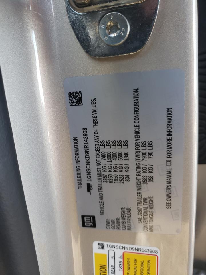 2022 CHEVROLET TAHOE C150 - 1GNSCNKD9NR143908