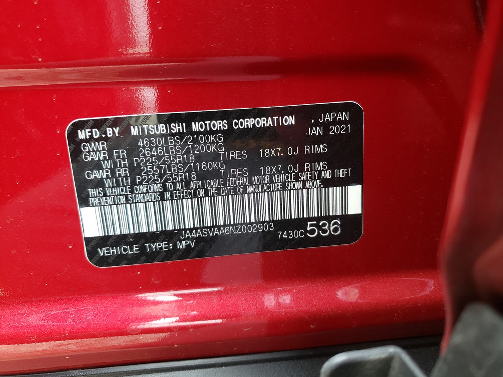 2022 MITSUBISHI ECLIPSE CR - JA4ASVAA6NZ002903