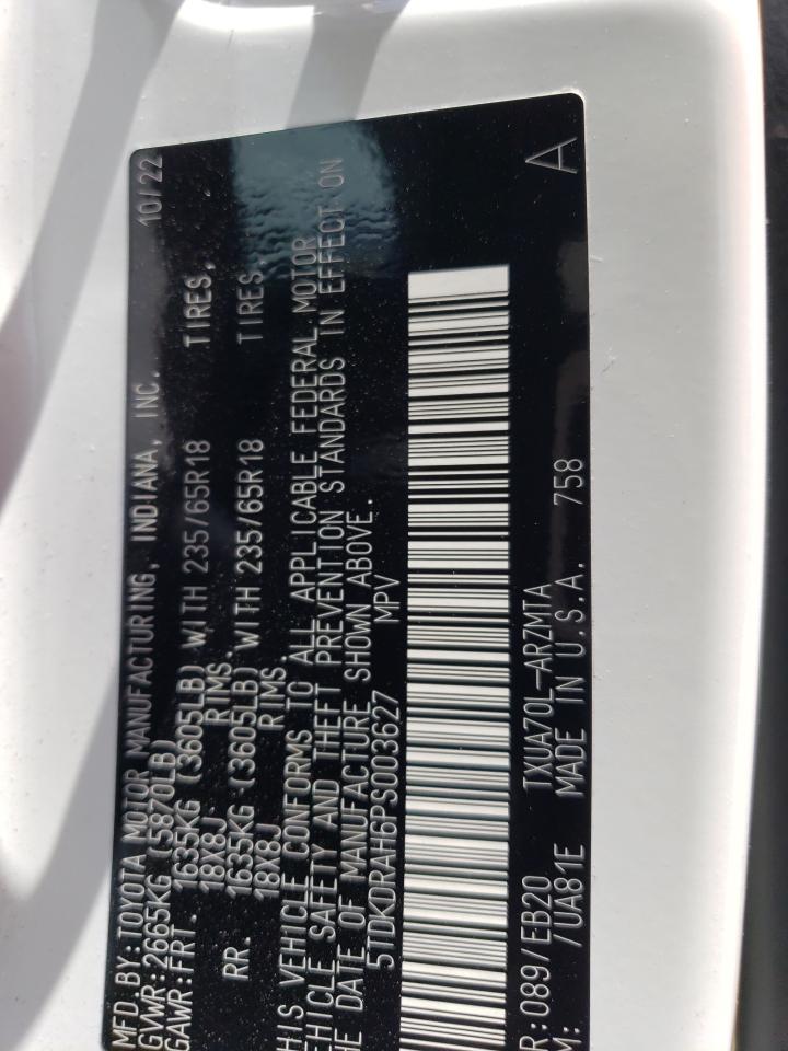 2023 TOYOTA HIGHLANDER - 5TDKDRAH6PS003627