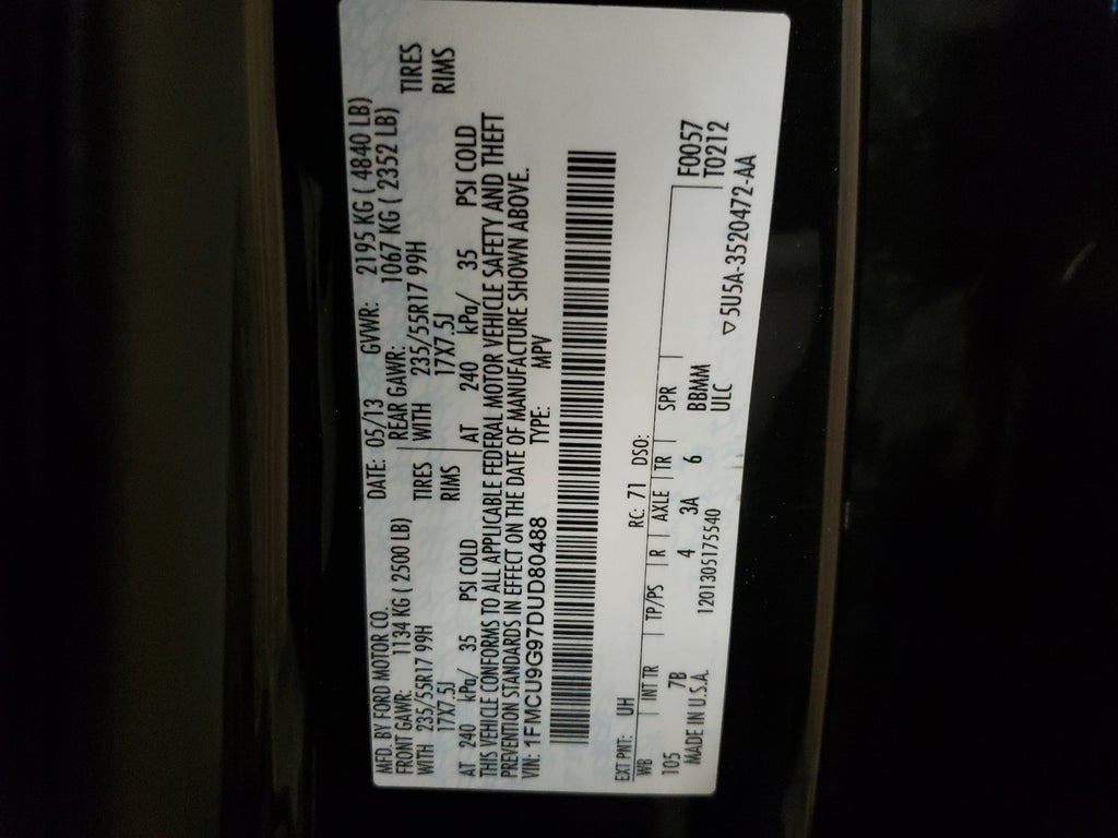 2013 FORD ESCAPE SE - 1FMCU9G97DUD80488