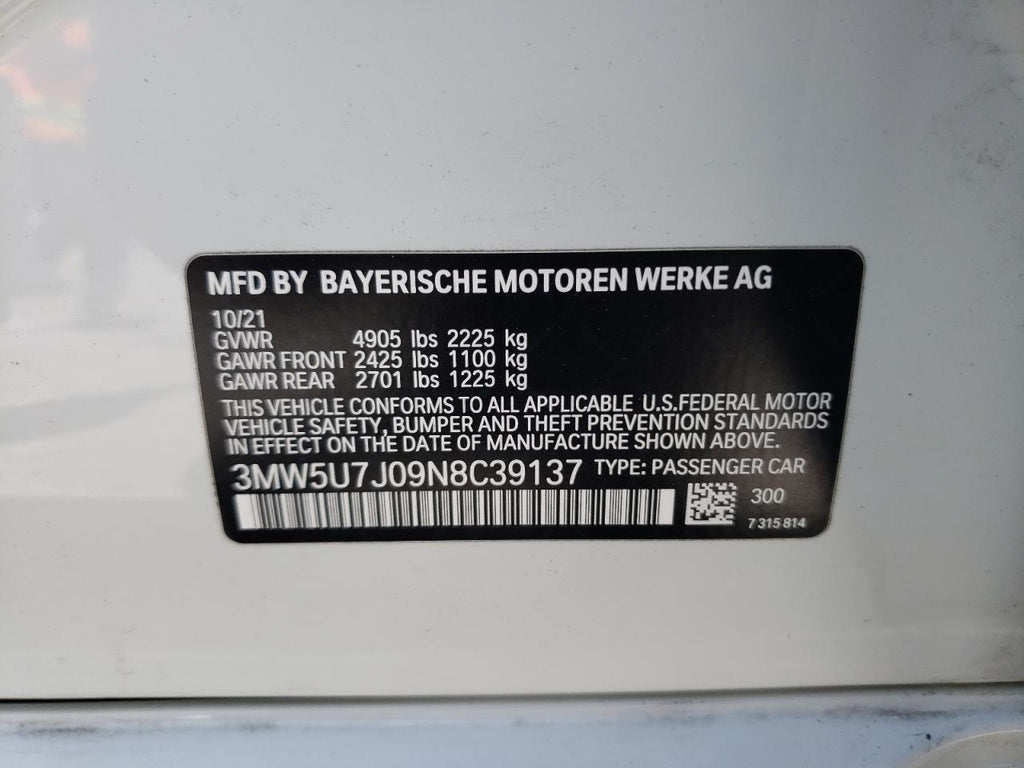 2022 BMW M340I - 3MW5U7J09N8C39137
