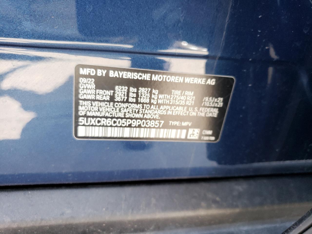 2023 BMW X5 XDRIVE4 - 5UXCR6C05P9P03857