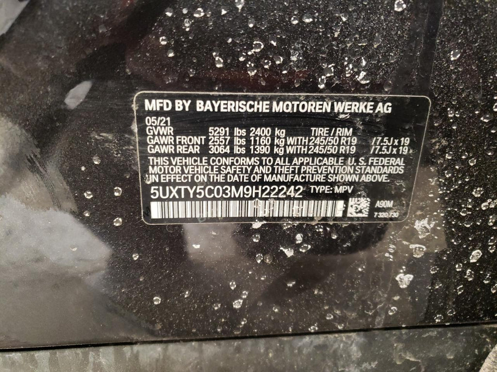 2021 BMW X3 XDRIVE3 - 5UXTY5C03M9H22242