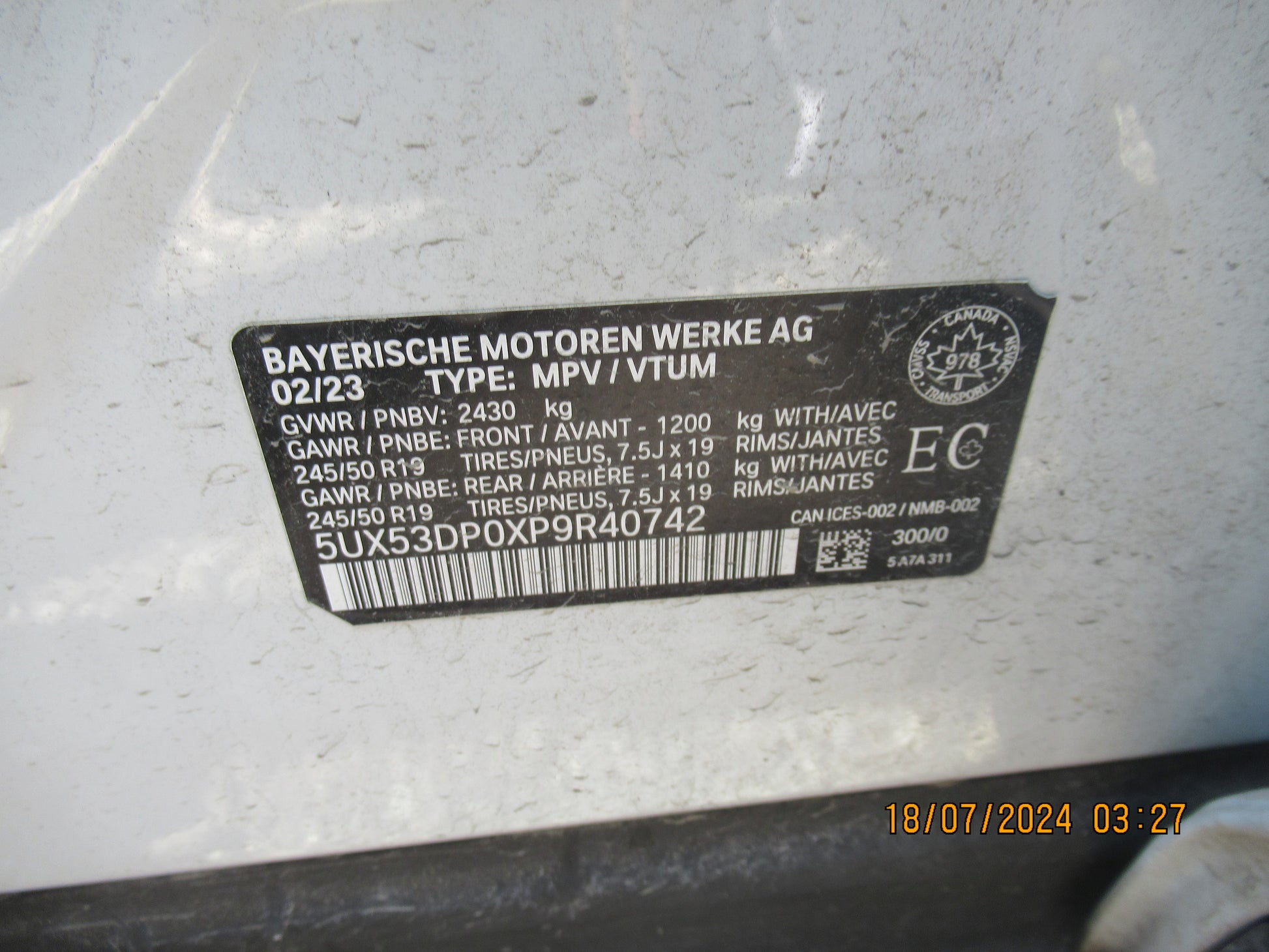 2023 BMW X3 - 5UX53DP0XP9R40742