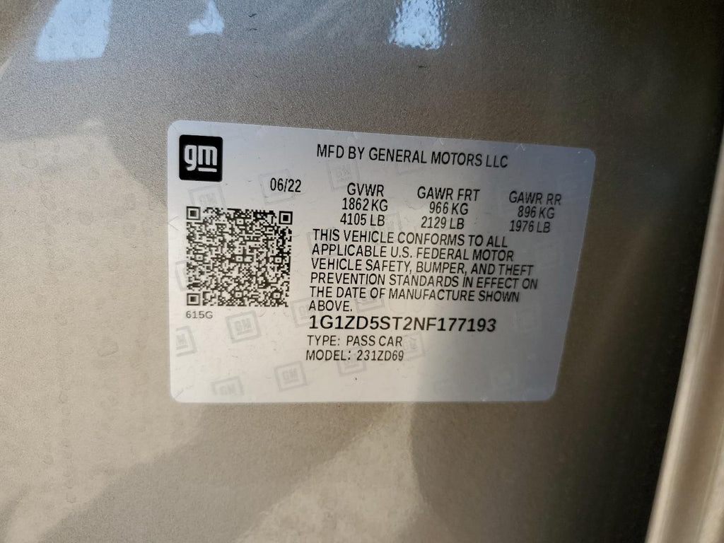 2022 CHEVROLET MALIBU LT - 1G1ZD5ST2NF177193