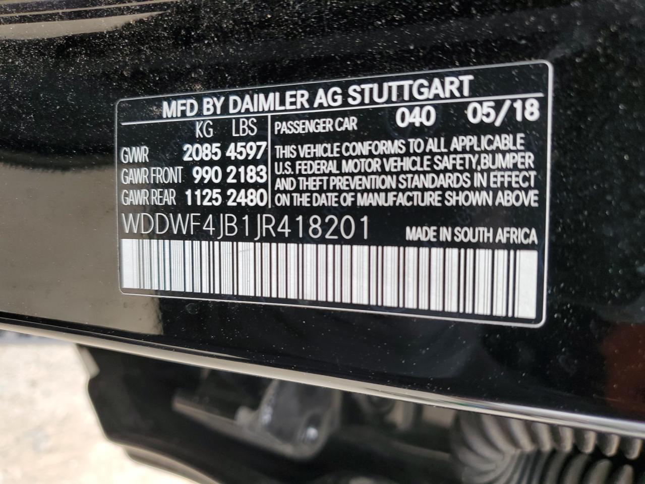 2018 MERCEDES-BENZ C 300 - WDDWF4JB1JR418201