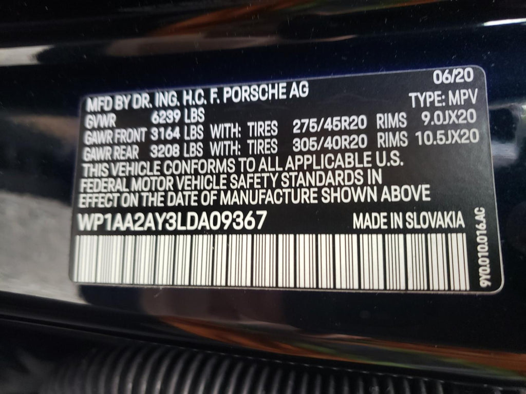 2020 PORSCHE CAYENNE - WP1AA2AY3LDA09367