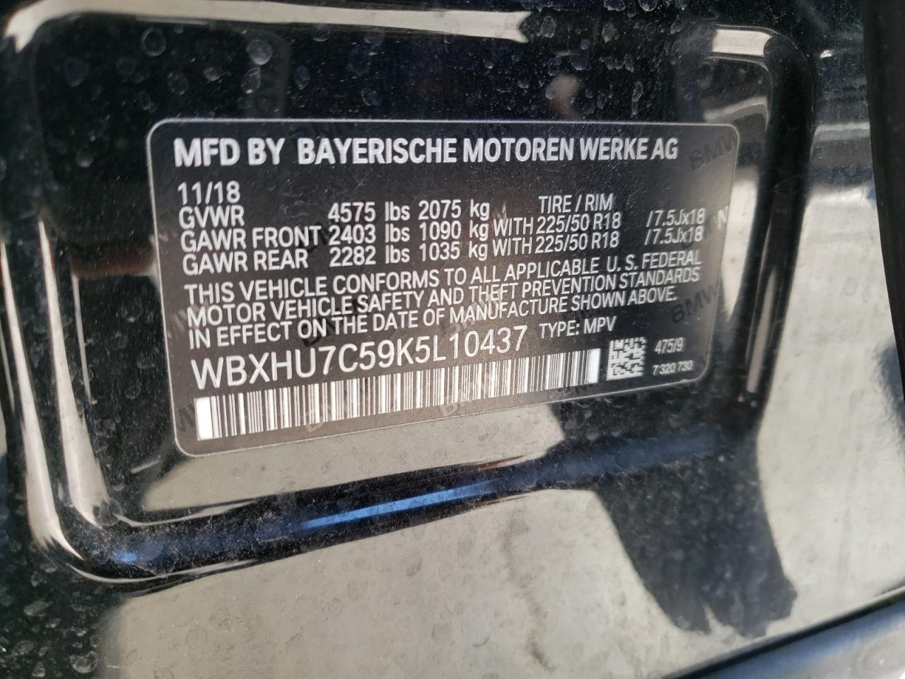 2019 BMW X1 SDRIVE2 - WBXHU7C59K5L10437