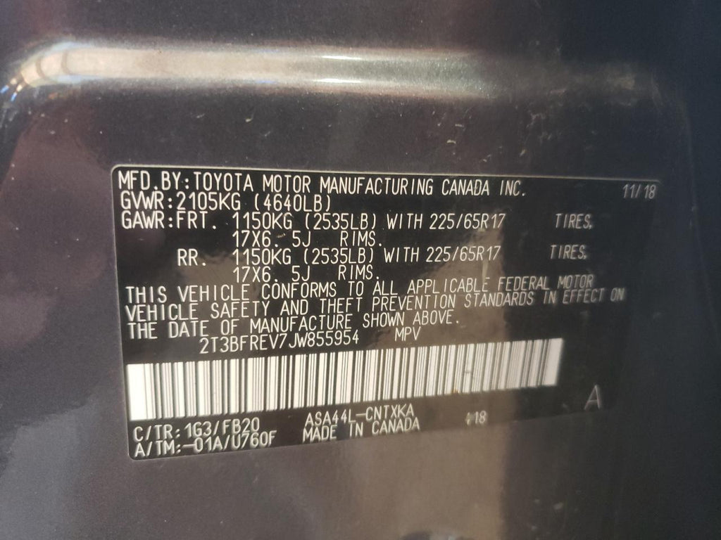 2018 TOYOTA RAV4 LE - 2T3BFREV7JW855954