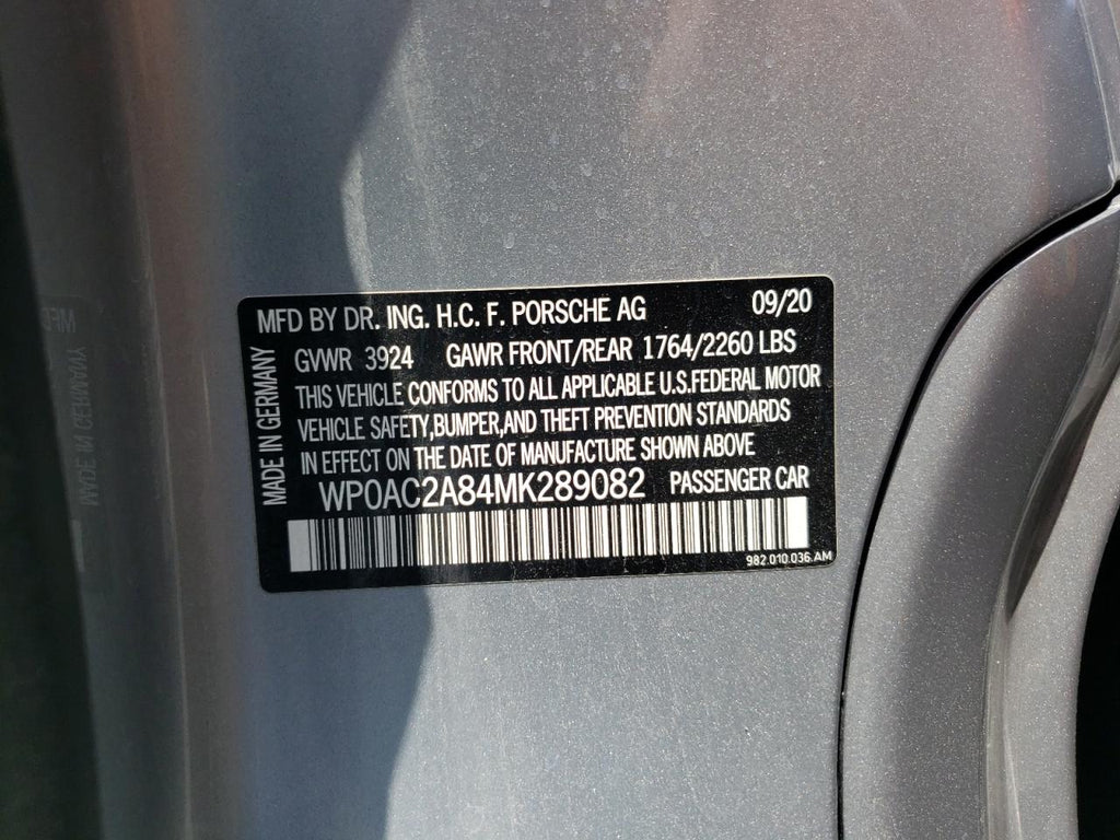 2021 PORSCHE CAYMAN GT4 - WP0AC2A84MK289082