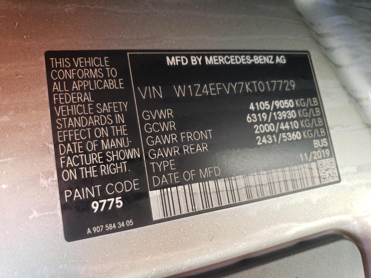 2019 MERCEDES-BENZ SPRINTER 2 - W1Z4EFVY7KT017729
