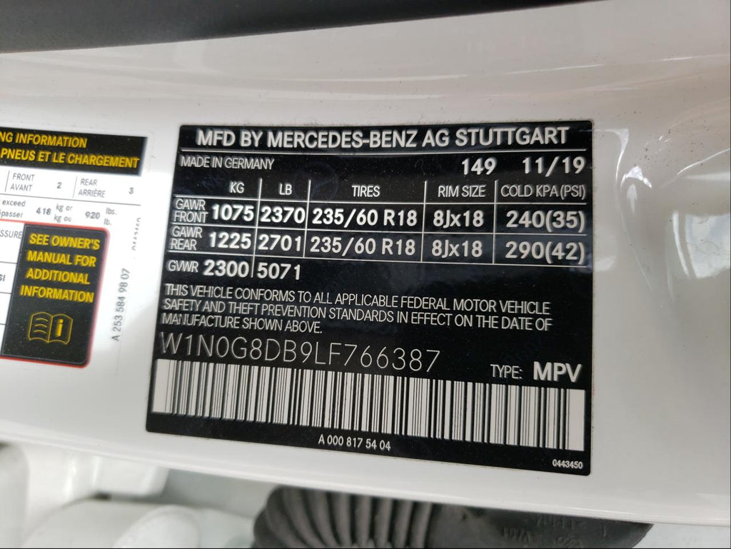 2020 MERCEDES-BENZ GLC 300 - W1N0G8DB9LF766387