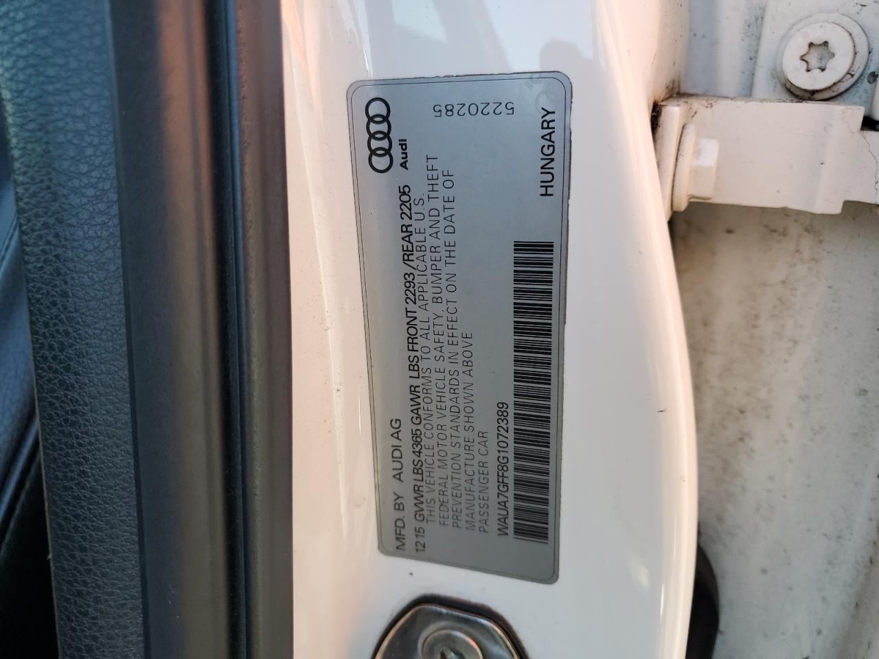2016 AUDI A3 PREMIUM - WAUA7GFF8G1072389