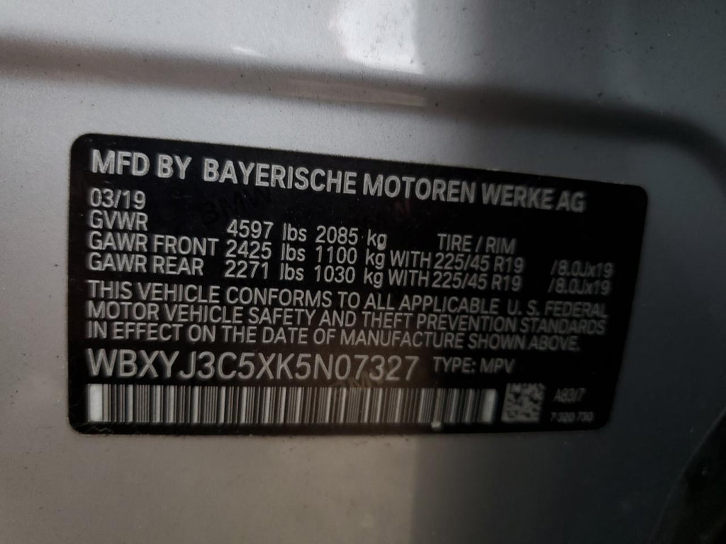 2019 BMW X2 SDRIVE2 - WBXYJ3C5XK5N07327