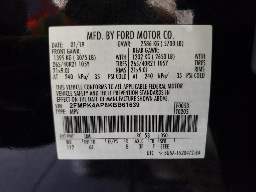 2019 FORD EDGE ST - 2FMPK4AP8KBB61639