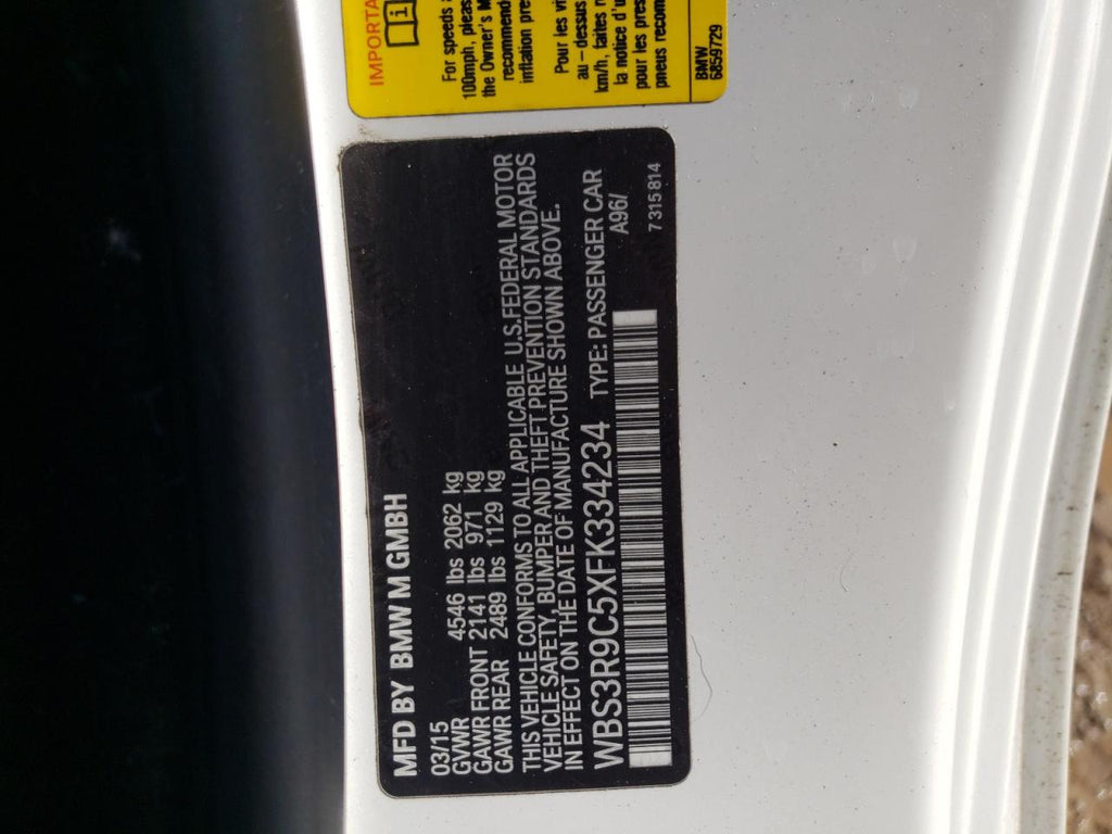 2015 BMW M4 - WBS3R9C5XFK334234