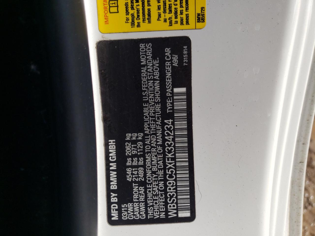 2015 BMW M4 - WBS3R9C5XFK334234