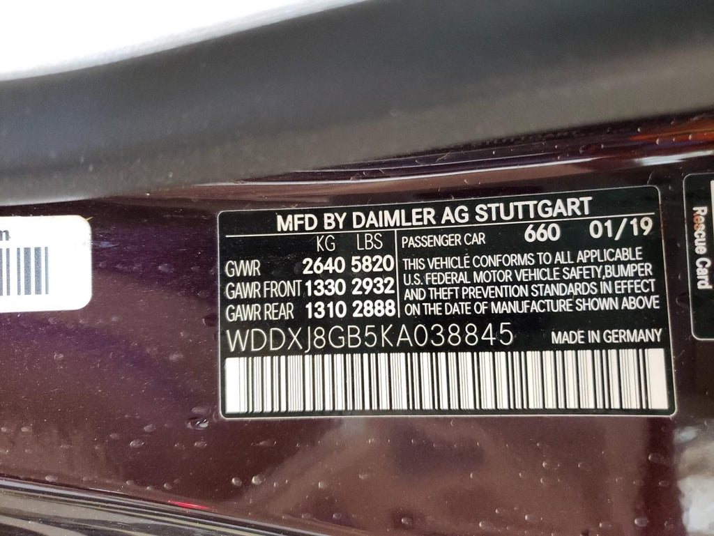 2019 MERCEDES-BENZ S 560 4MAT - WDDXJ8GB5KA038845