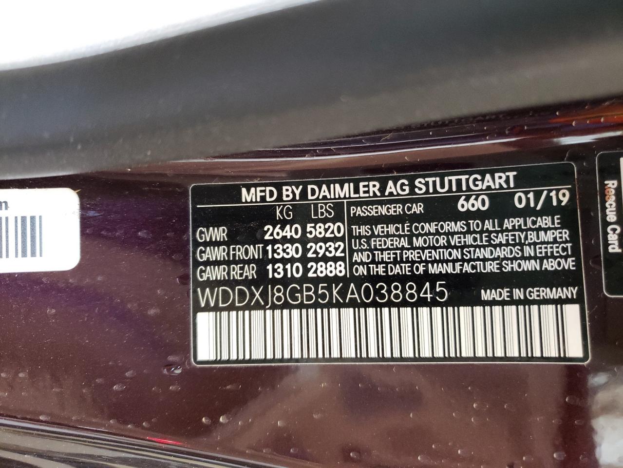 2019 MERCEDES-BENZ S 560 4MAT - WDDXJ8GB5KA038845