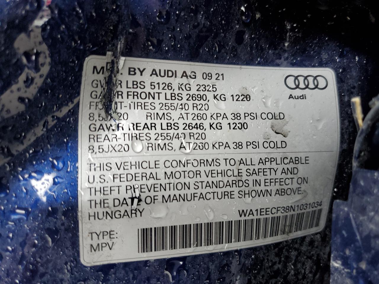 2022 AUDI Q3 PREMIUM - WA1EECF38N1031034