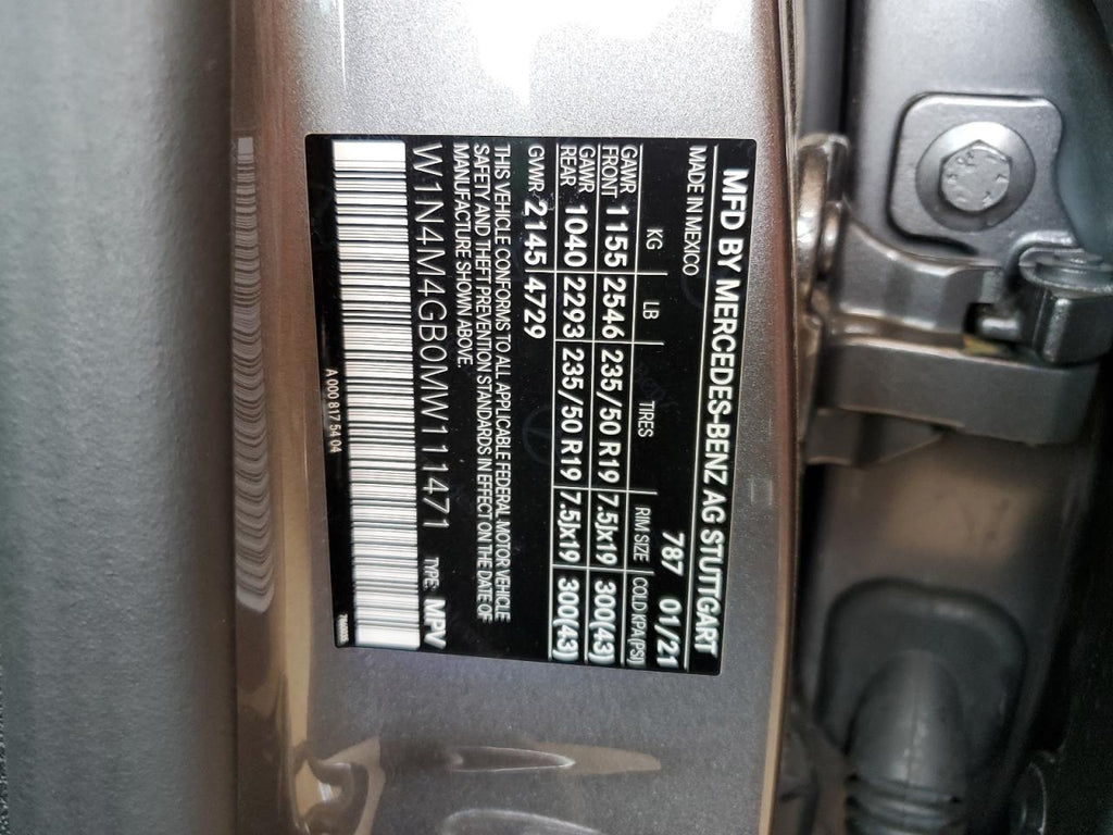 2021 MERCEDES-BENZ GLB 250 - W1N4M4GB0MW111471