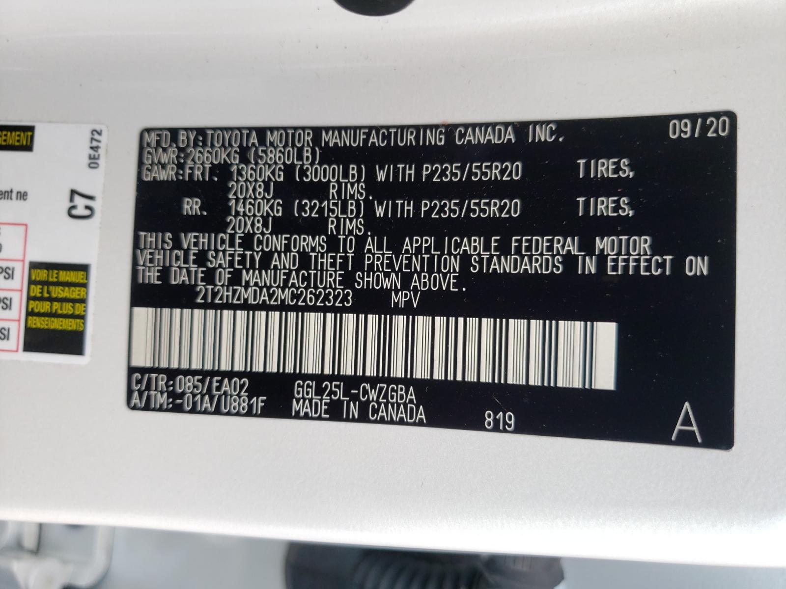 2021 LEXUS RX 350 - 2T2HZMDA2MC262323