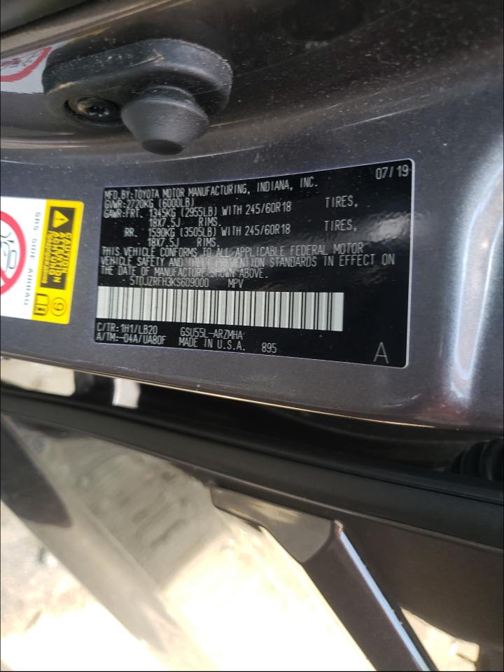 2019 TOYOTA HIGHLANDER - 5TDJZRFH3KS609000