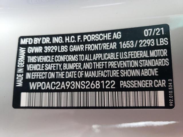 2022 Porsche 911 - WP0AC2A93NS268122