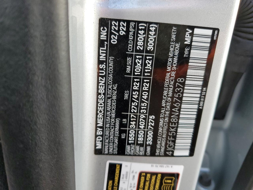 2022 MERCEDES-BENZ GLS 450 4M - 4JGFF5KE8NA675378