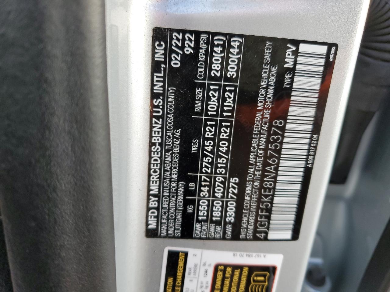 2022 MERCEDES-BENZ GLS 450 4M - 4JGFF5KE8NA675378