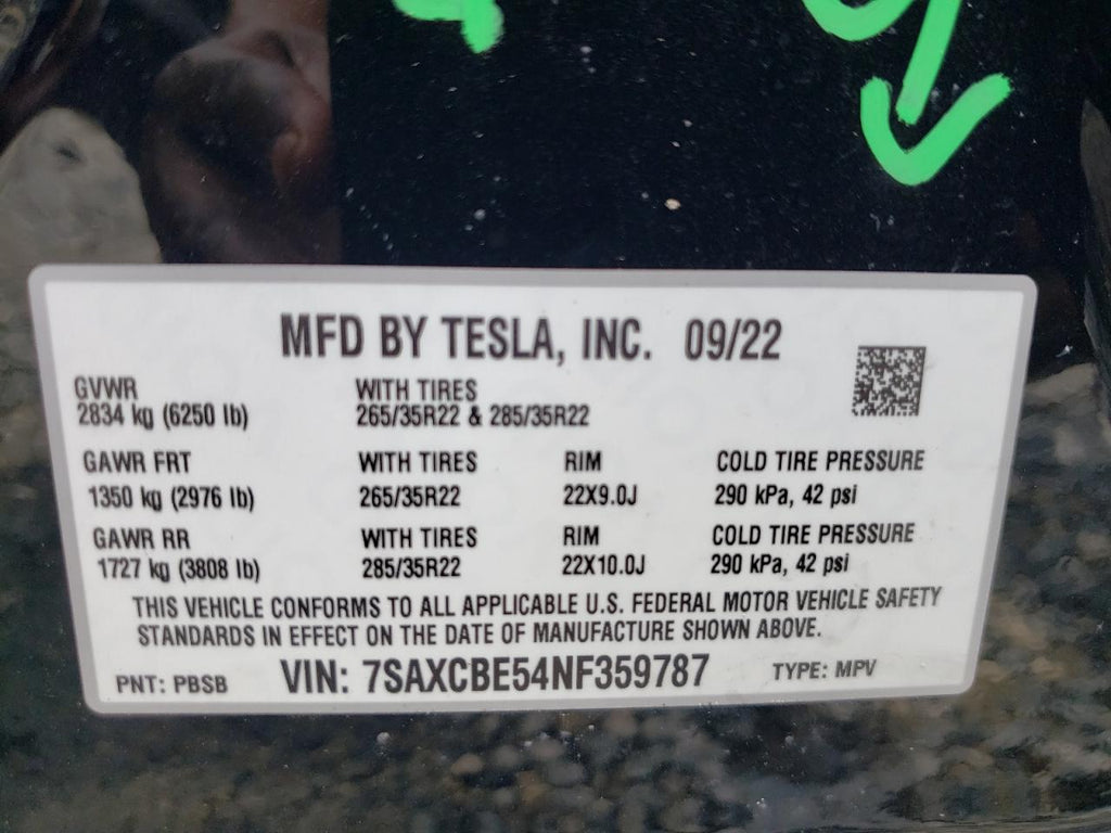2022 TESLA MODEL X - 7SAXCBE54NF359787