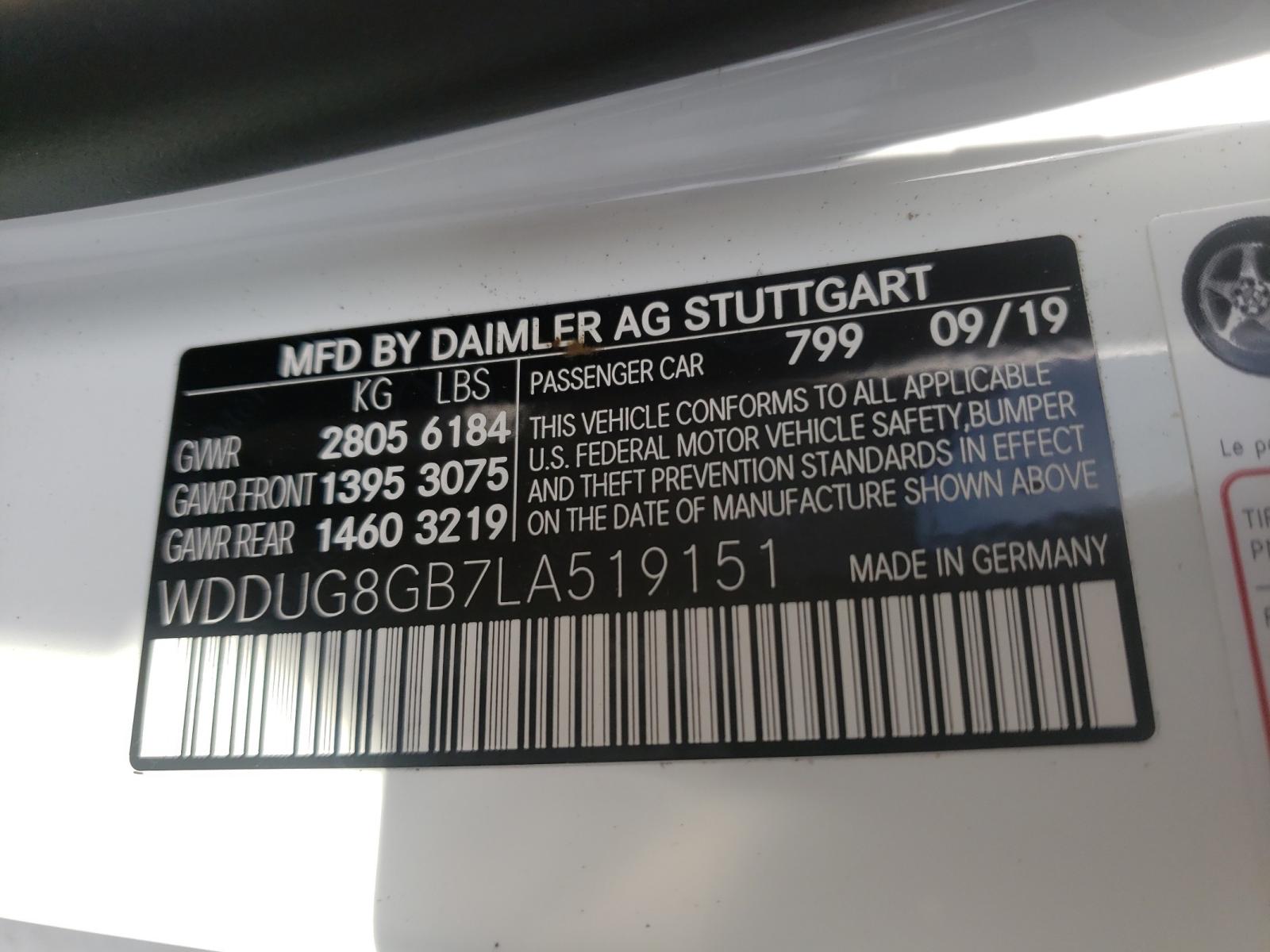 2020 MERCEDES-BENZ S 560 4MAT - WDDUG8GB7LA519151