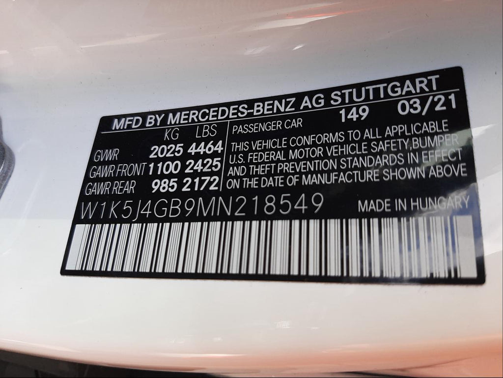 2021 MERCEDES-BENZ CLA 250 - W1K5J4GB9MN218549