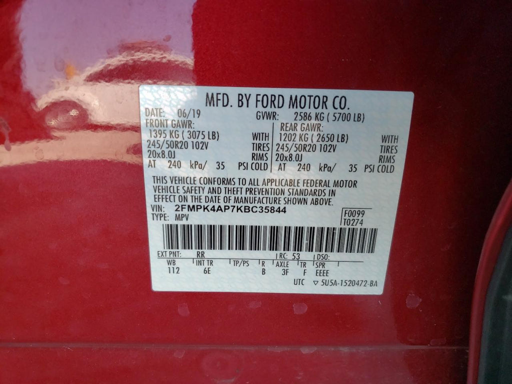 2019 FORD EDGE ST - 2FMPK4AP7KBC35844