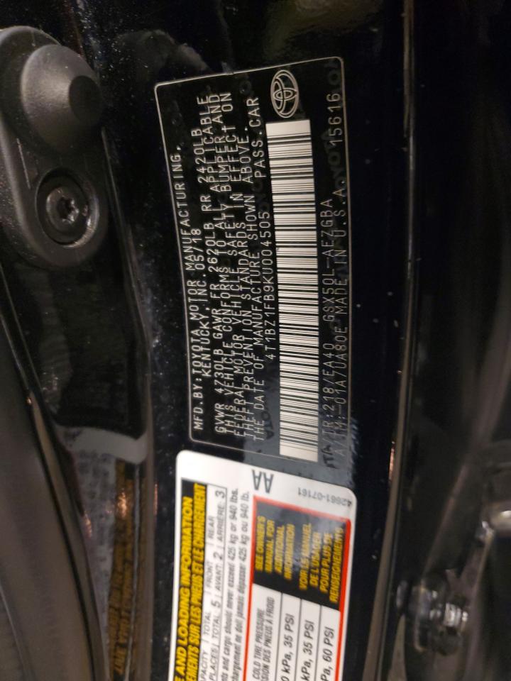 2019 TOYOTA AVALON XLE - 4T1BZ1FB9KU004505