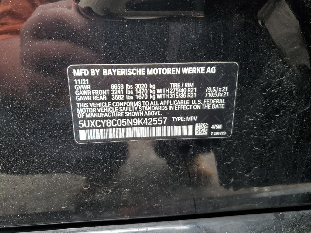 2022 BMW X6 M50I - 5UXCY8C05N9K42557