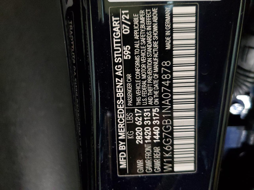 2022 MERCEDES-BENZ S 580 4MAT - W1K6G7GB1NA074878