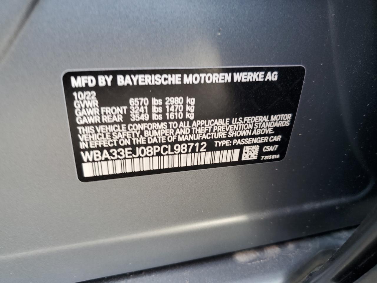 2023 BMW 760 XI - WBA33EJ08PCL98712