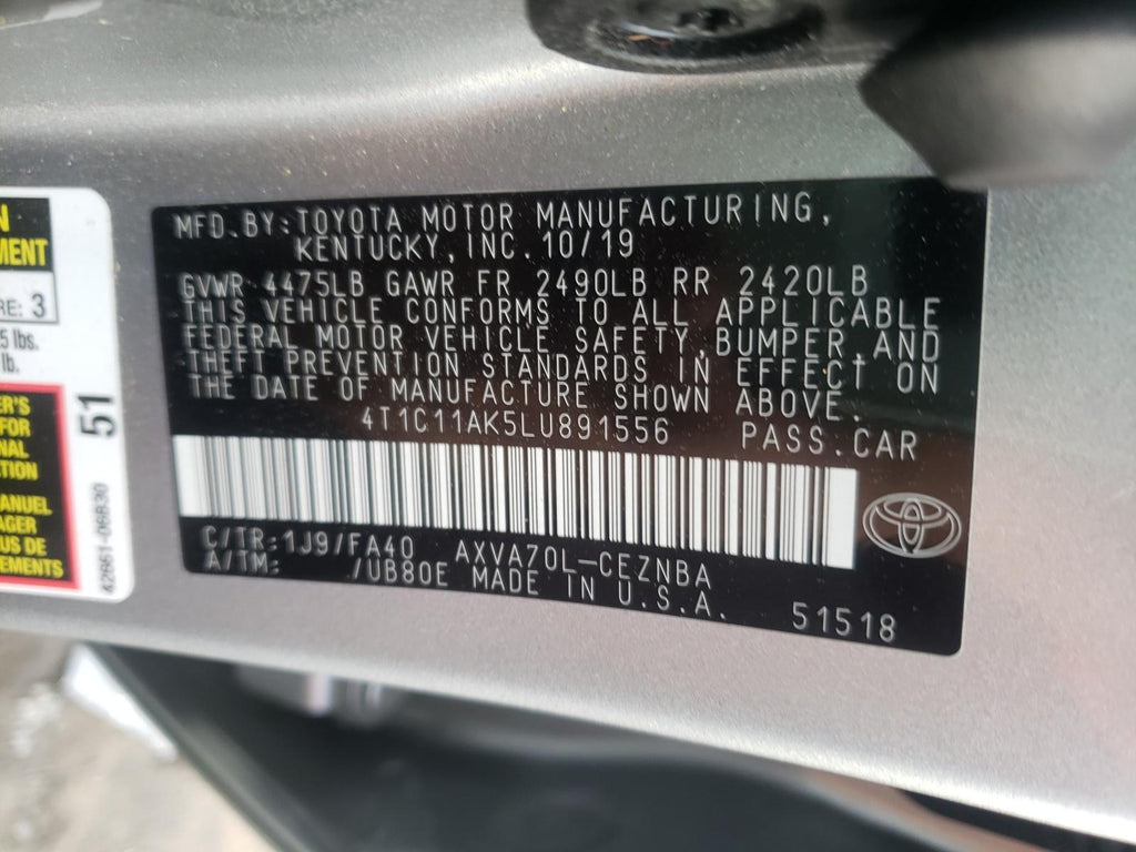 2020 TOYOTA CAMRY LE - 4T1C11AK5LU891556