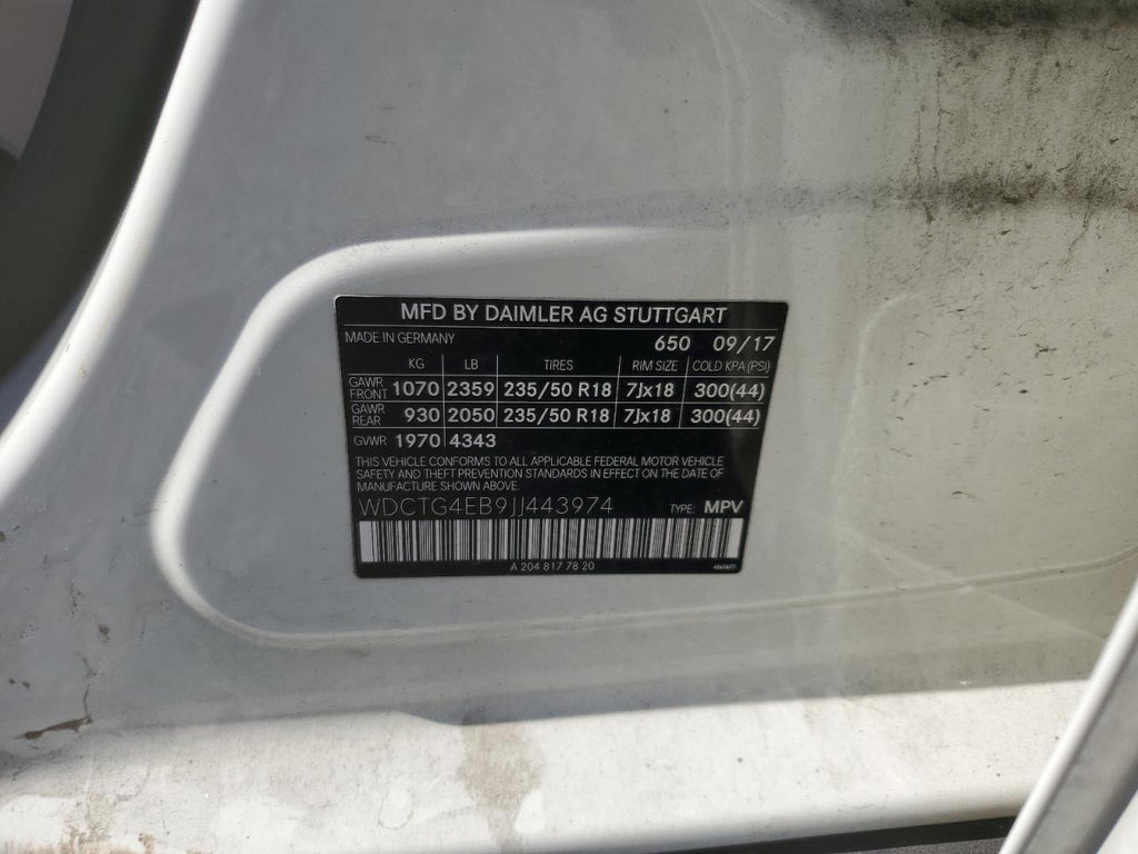 2018 MERCEDES-BENZ GLA 250 - WDCTG4EB9JJ443974