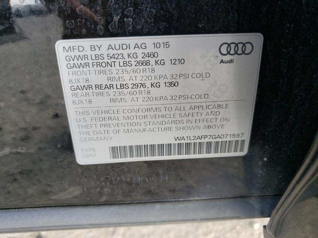 2016 AUDI Q5 PREMIUM - WA1L2AFP7GA071597