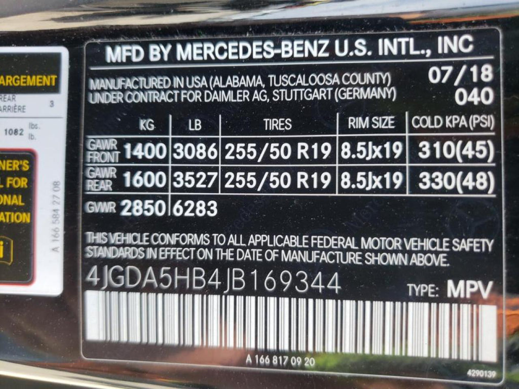 2018 MERCEDES-BENZ GLE 350 4M - 4JGDA5HB4JB169344