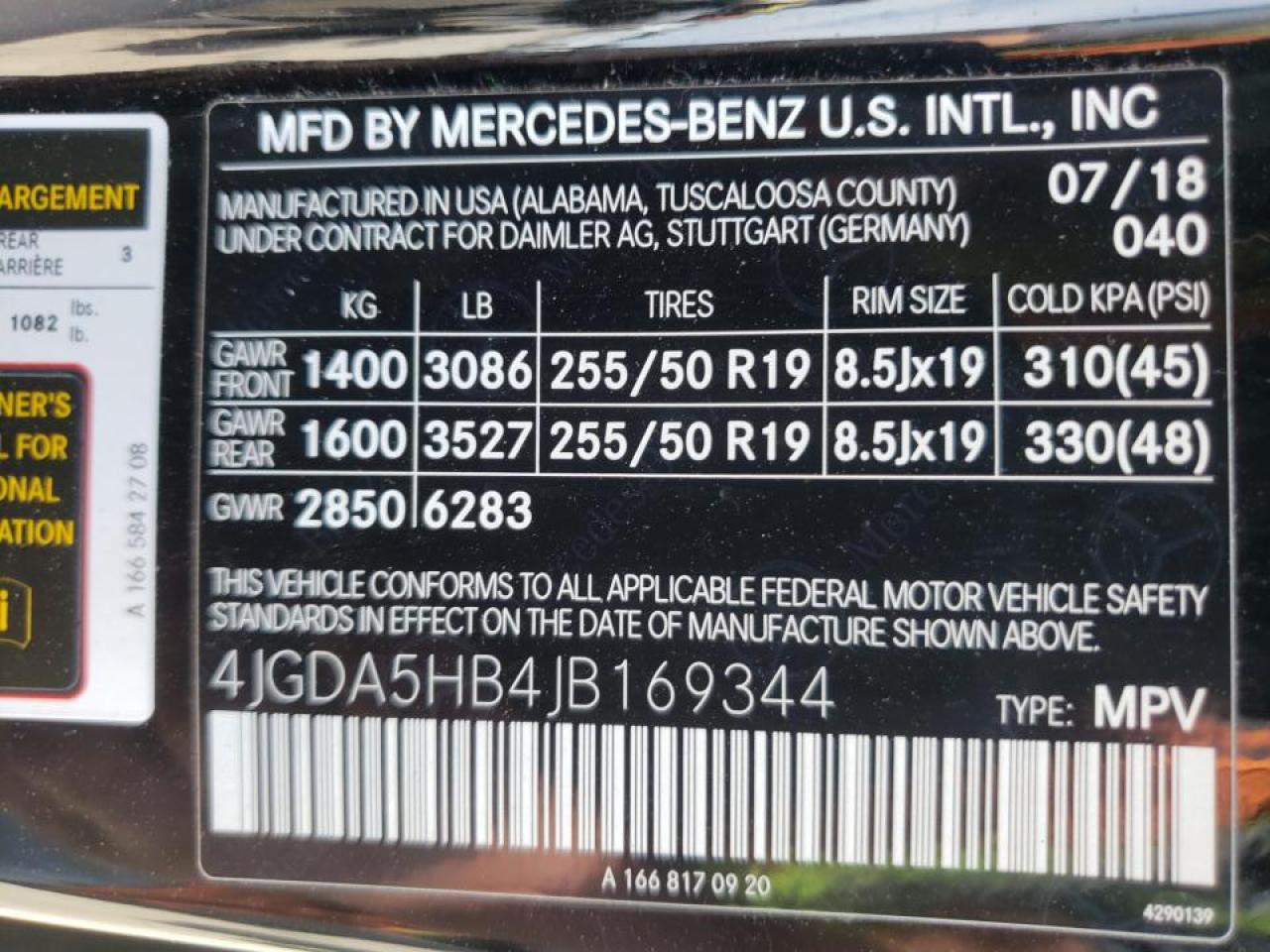 2018 MERCEDES-BENZ GLE 350 4M - 4JGDA5HB4JB169344