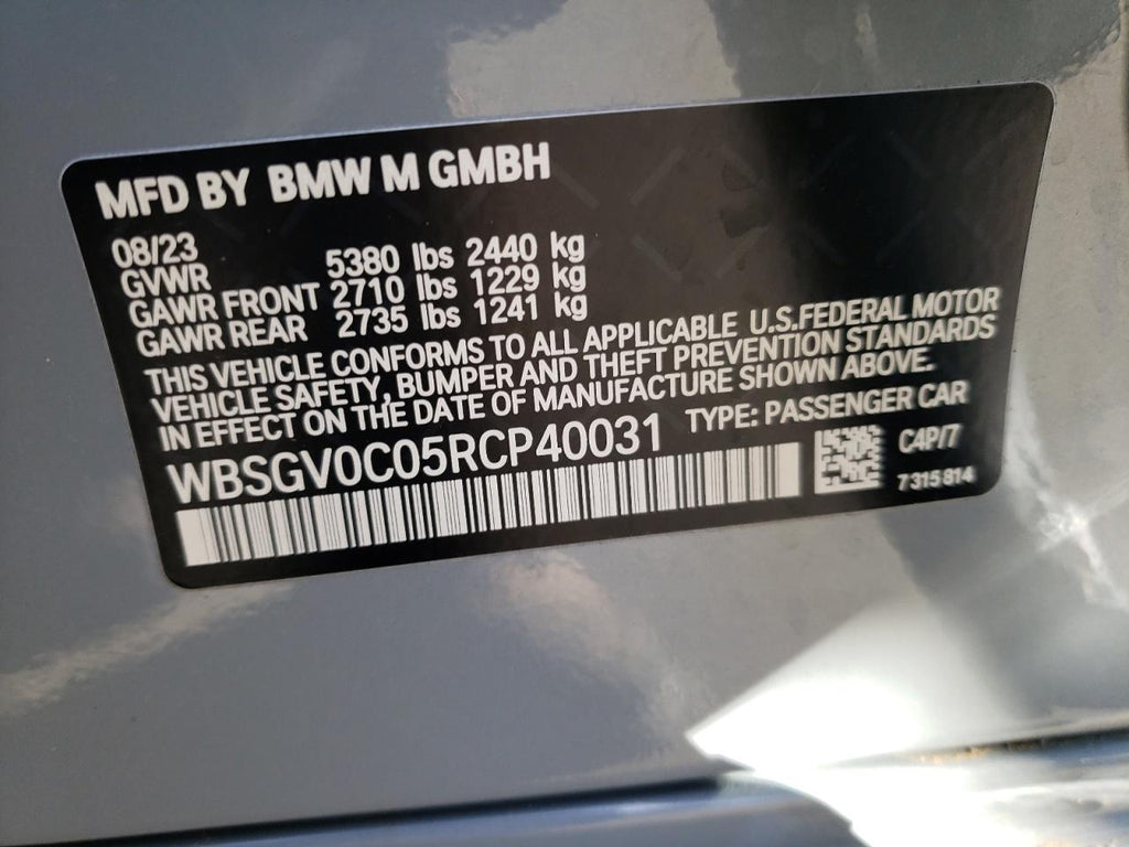 2024 BMW M8 - WBSGV0C05RCP40031